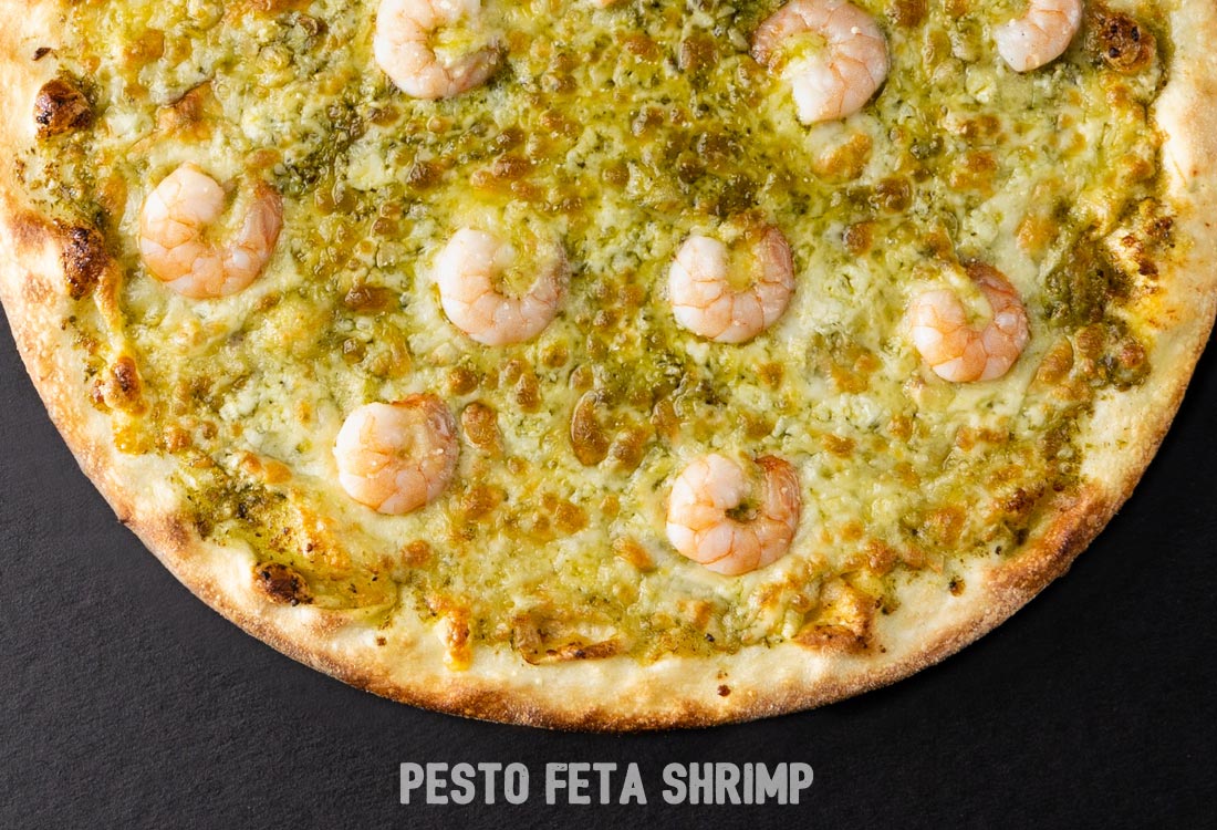 Pesto Feta Shrimp Pizza